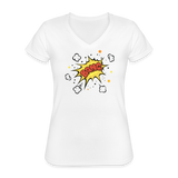 Klassisches Frauen-T-Shirt mit V-Ausschnitt - weiß
