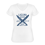 Klassisches Frauen-T-Shirt mit V-Ausschnitt - weiß