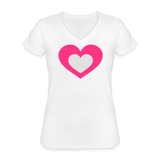 Klassisches Frauen-T-Shirt mit V-Ausschnitt - weiß
