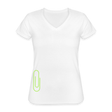 Klassisches Frauen-T-Shirt mit V-Ausschnitt - weiß
