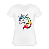 Klassisches Frauen-T-Shirt mit V-Ausschnitt - weiß